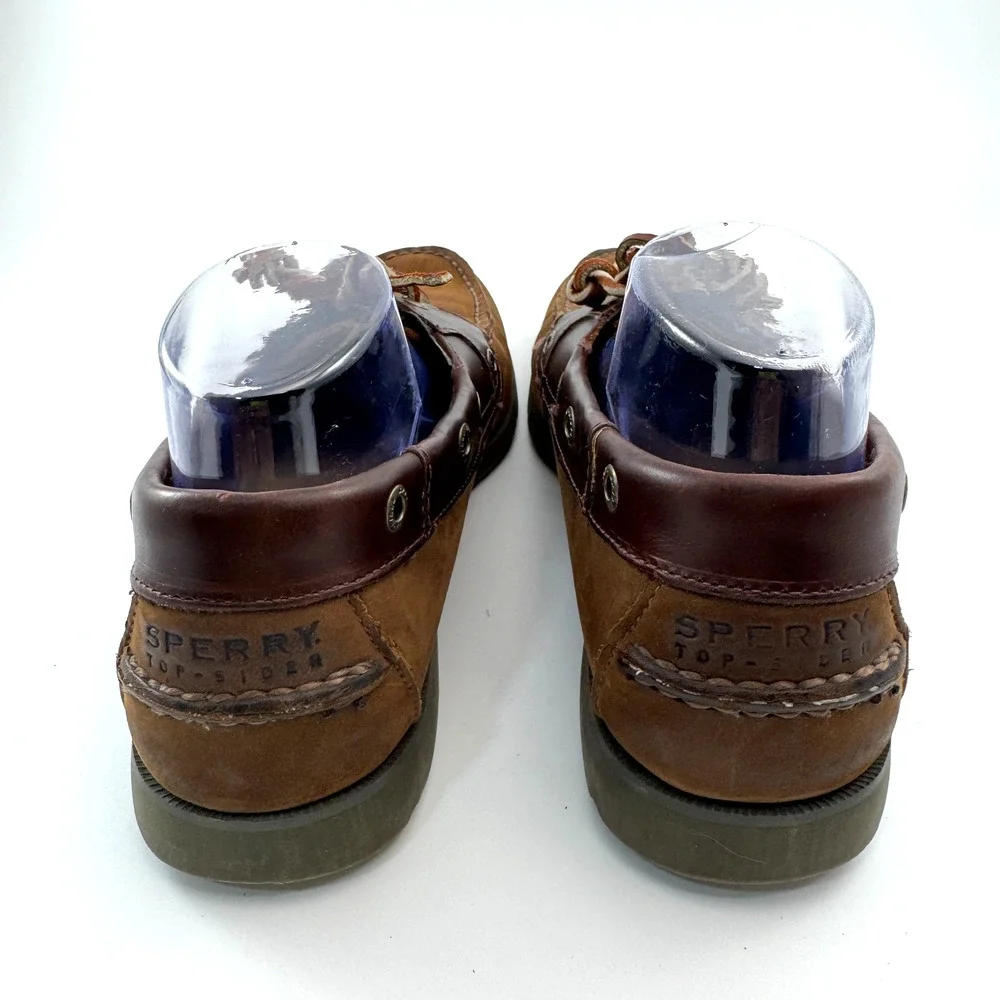 Sperry Top Sider Men Brown Suede‎ Leather Boat Shoes Lace Up Size 9M